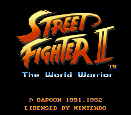 Street Fighter II - The World Warrior (Europe) Title Screen